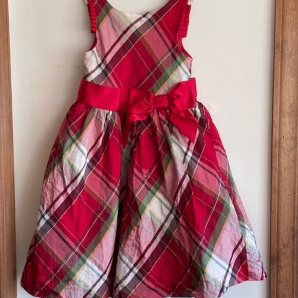 JANIE AND JACK Collections Crimson Plaid Plaid Silk Dress 5 - Picture 2 of 16